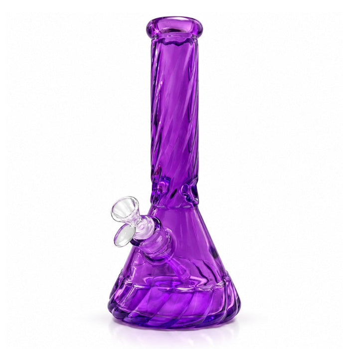 12.5" Diamond Cut Textured Beaker Bong – 7mm Glass Glass Bong Super Supplys Inc Purple