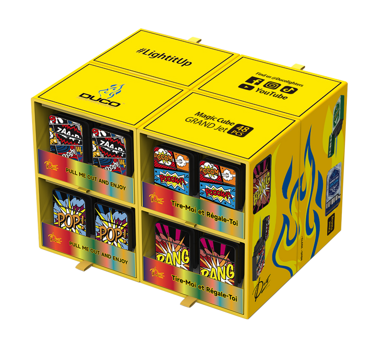 DUCO™ | Magic Cube - Grand Jet - Single flame Torch lighter Display of 48 Lighter ONE TRADING