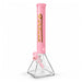 Fortune 18" 7mm Square Base Glass Water Pipe – 50mm Neck Glass Bong Fortune Pink