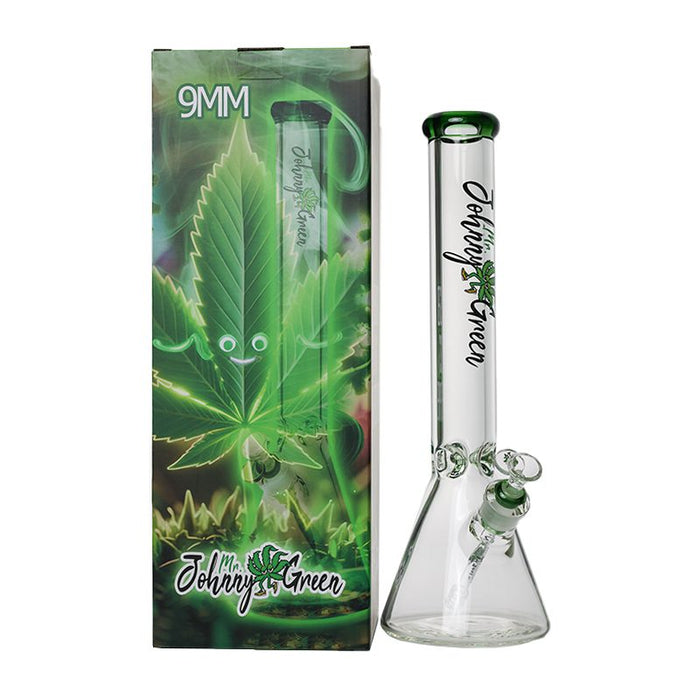 Johnny Green | 16″ 9mm Beaker with Elephant Joint and Grid Percolator Slide – Green (MJG-003) Glass Bong Canadian Distributor