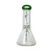Johnny Green | 10″ 9mm Beaker Bent Neck with Grid Percolator Slide – Green (MJG-006) Glass Bong Canadian Distributor