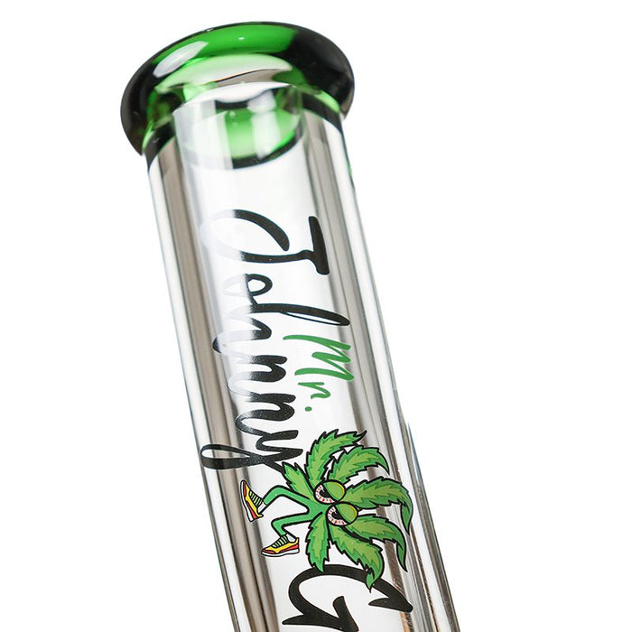 Johnny Green | 16″ 9mm Beaker Bent Neck with Grid Percolator Slide – Green (MJG-008) Glass Bong Canadian Distributor