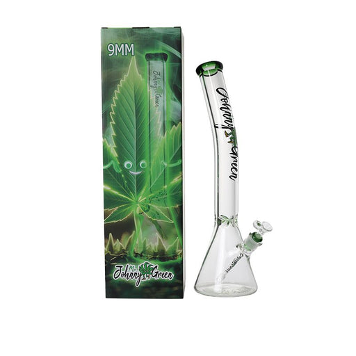 Johnny Green | 20″ 9mm Beaker Bent Neck with Grid Percolator Slide – Green (MJG-009) Bongs Canadian Distributor