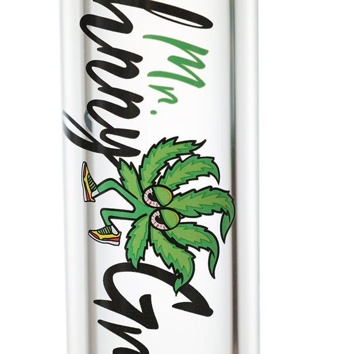 Johnny Green 12″ 9mm Straight Tube with Grid Percolator Slide – Green (MJG-012) Glass Bong Canadian Distributor