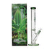 Johnny Green | 16″ 9mm Straight Tube with Grid Percolator Slide – Green (MJG-013) Straight Tube Bong Canadian Distributor