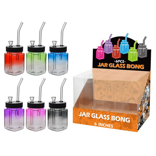 8″ Glass Bong – Assorted Designs | 6-Piece Display [GL-MS0x01] Bongs Canadian Distributor Colorful