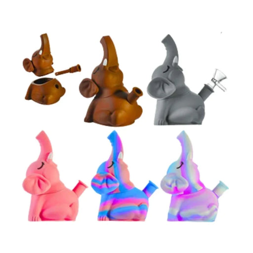 MSTS106 - Novelty Elephant Silicone Bong with Glass Bowl Resin · Silicone · Plastic Bong The MST Default Title