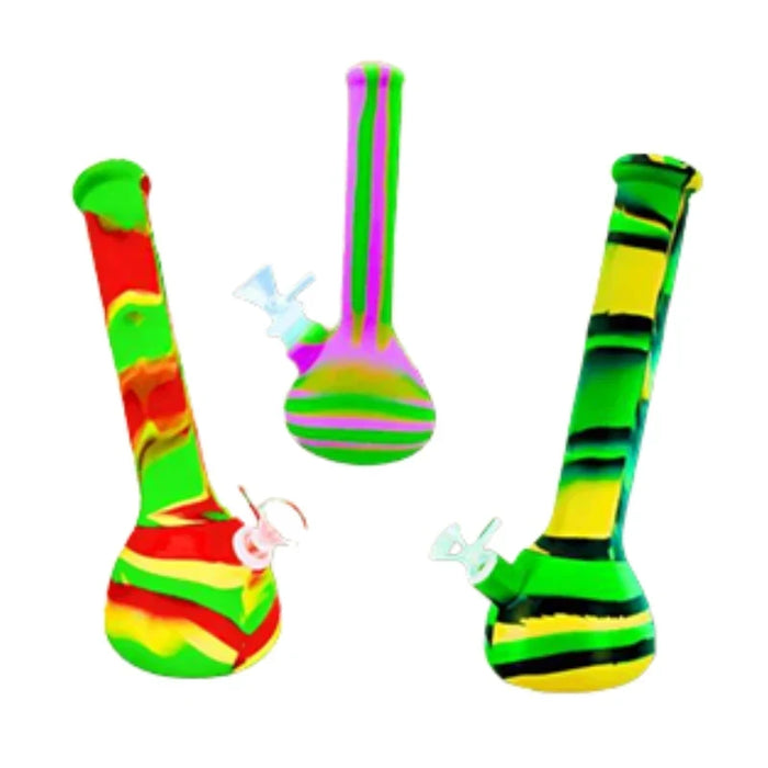 MSTS183 - Striped Beaker-Base Silicone Water Bong Resin · Silicone · Plastic Bong The MST Default Title