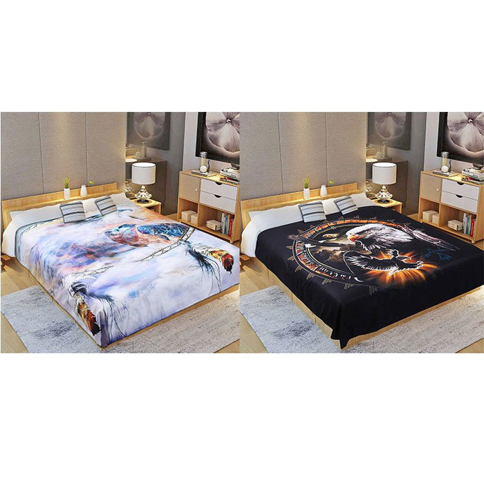 Digital Printed Single layer 2ply Licensed Fleece Blanket [Combo-C] Blanket Canadian Distributor Eagle