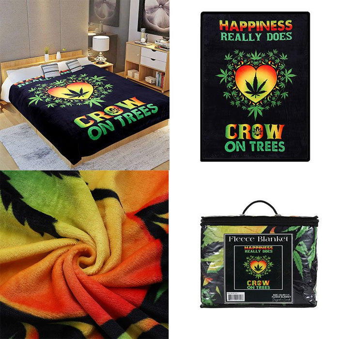 Digital Printed Single layer 1 ply Licensed Fleece Blanket [Combo-A] Blanket Canadian Distributor Crow on Trees