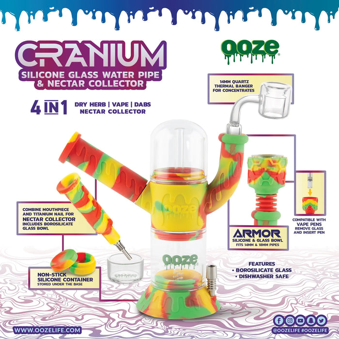 Ooze | Cranium Silicone Water Pipe, Dab Rig & Dab Straw