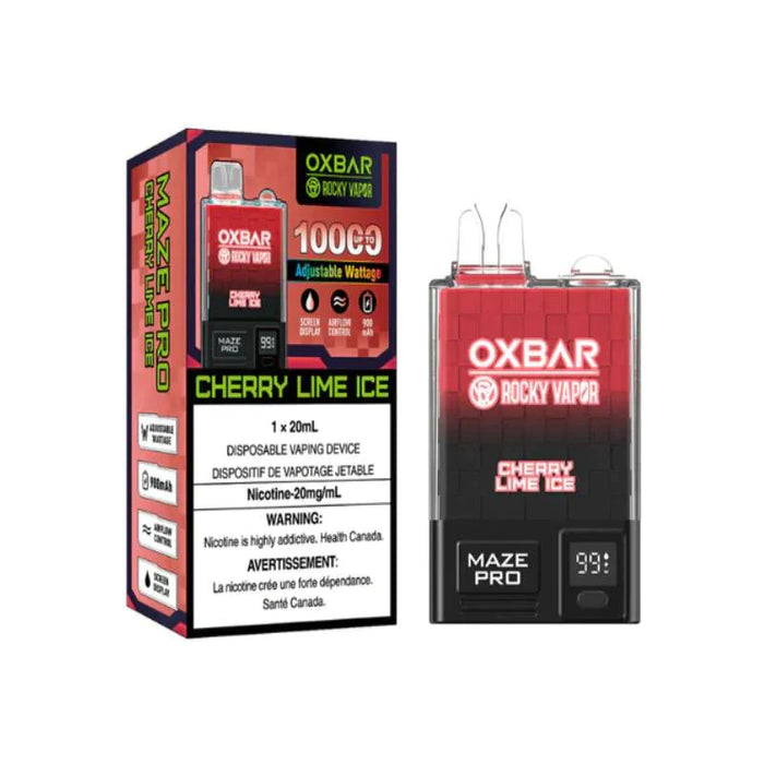 OXBAR | MAZE PRO 10000 PUFF DISPOSABLE Box of 5 Federal Excise Tax WENEED VAPE Cherry Lime Ice