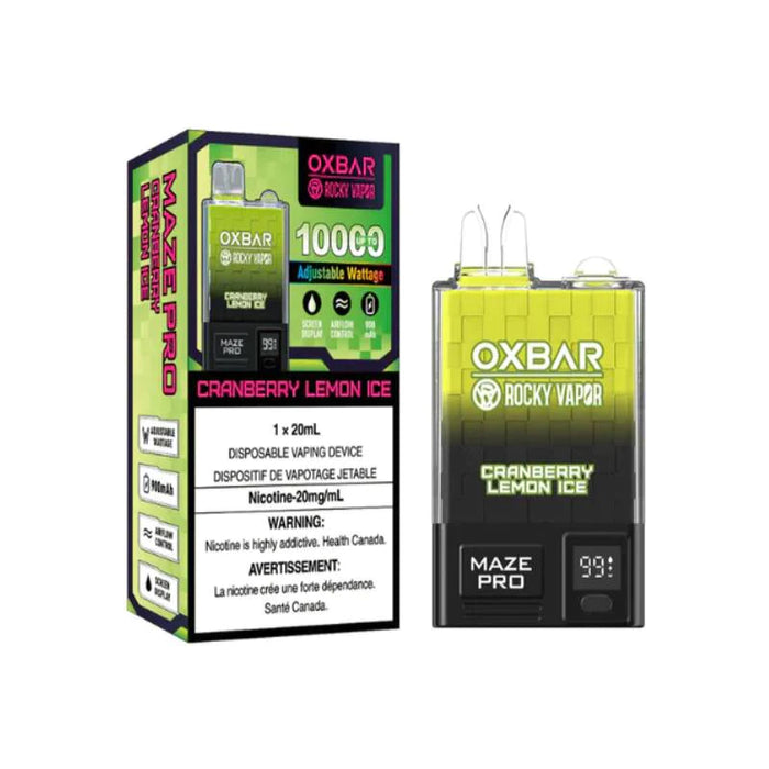 OXBAR | MAZE PRO 10000 PUFF DISPOSABLE Box of 5 Federal Excise Tax WENEED VAPE Cranberry Lemon Ice