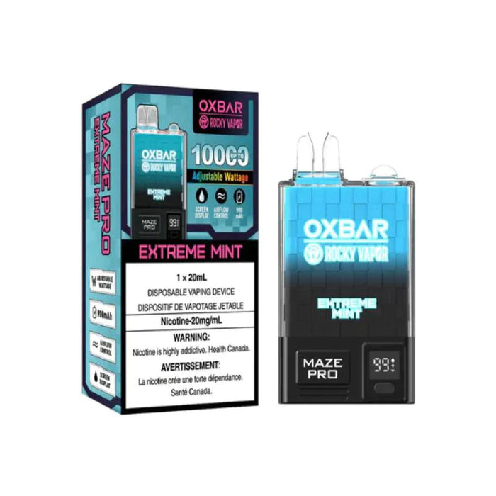 OXBAR | MAZE PRO 10000 PUFF DISPOSABLE Box of 5 Federal Excise Tax WENEED VAPE Extreme Mint