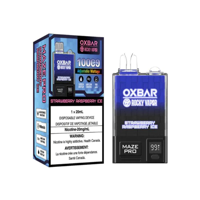 OXBAR | MAZE PRO 10000 PUFF DISPOSABLE Box of 5 Federal Excise Tax WENEED VAPE Strawberry Raspberry Ice
