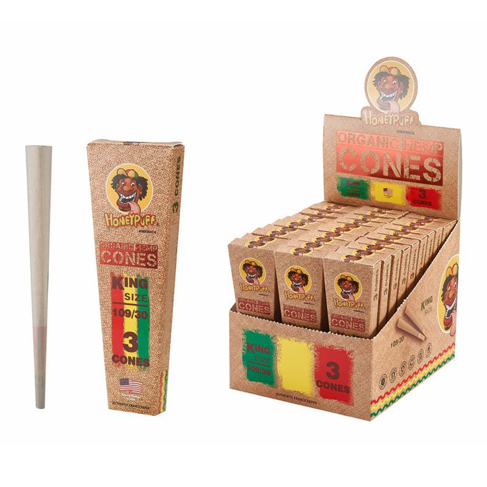 HoneyPuff | Pre-Rolled Organic Hemp Cones – 30 Packs/Display [P1173-01] Pre-rolled Cone (Display Pack) Canadian Distributor