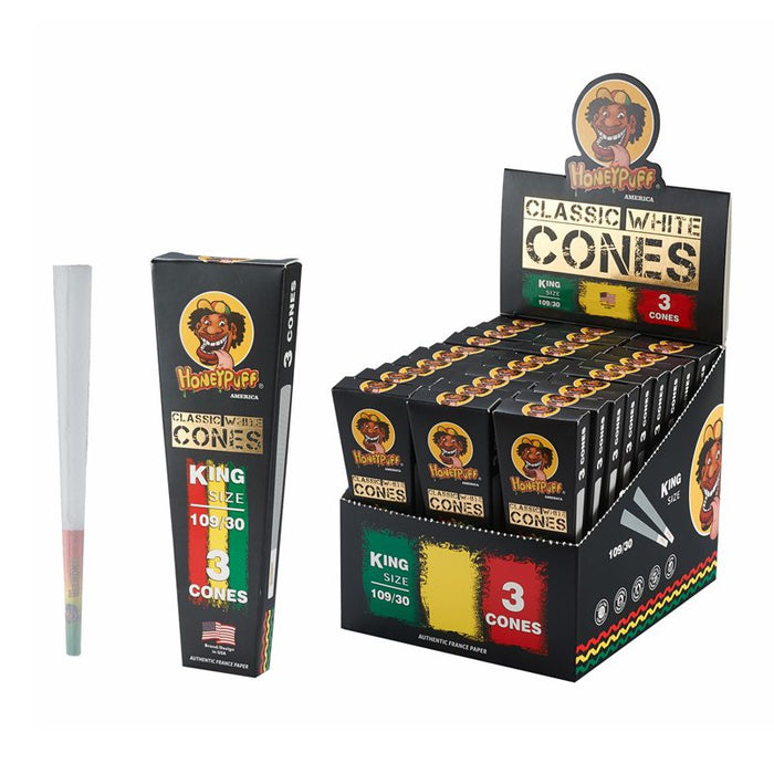 HoneyPuff | Pre-Rolled Single WhiteCones – 30 Packs/Display [P1173-03] ROLLING PAPER Canadian Distributor