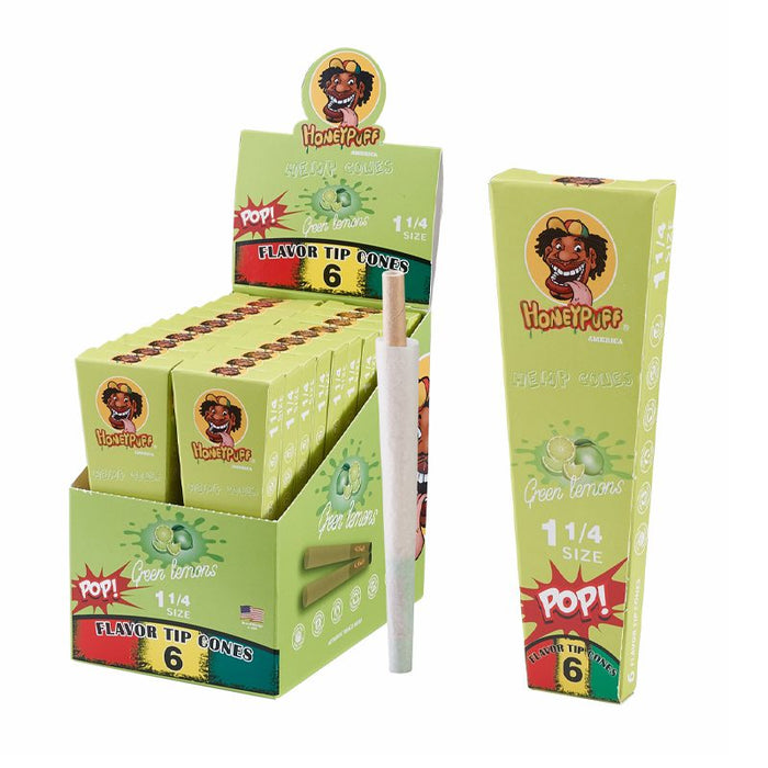 HoneyPuff | Pre-Rolled Flavored Cones – 1 1/4 Size (20 Packs/Display) [P1174] Pre-rolled Cone Canadian Distributor Lemon