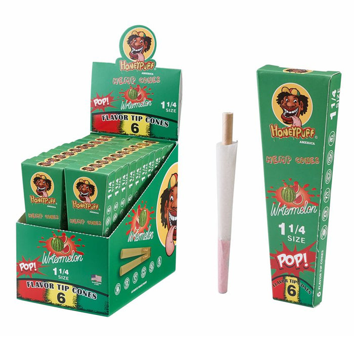 HoneyPuff | Pre-Rolled Flavored Cones – 1 1/4 Size (20 Packs/Display) [P1174] Pre-rolled Cone Canadian Distributor Watermelon