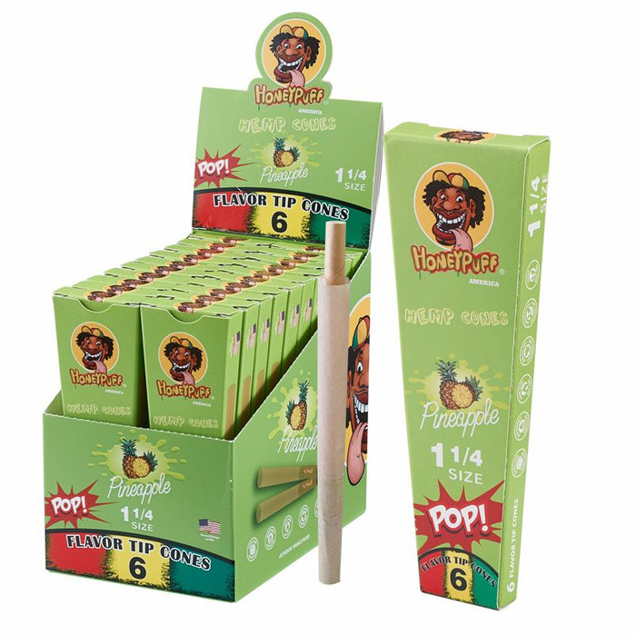 HoneyPuff | Pre-Rolled Flavored Cones – 1 1/4 Size (20 Packs/Display) [P1174] Pre-rolled Cone Canadian Distributor Pineapple