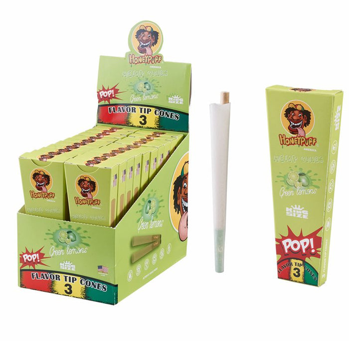 HoneyPuff | Pre-Rolled Flavored Cones – King Size (20 Packs/Display) [P1175] ROLLING PAPER Canadian Distributor Lemon