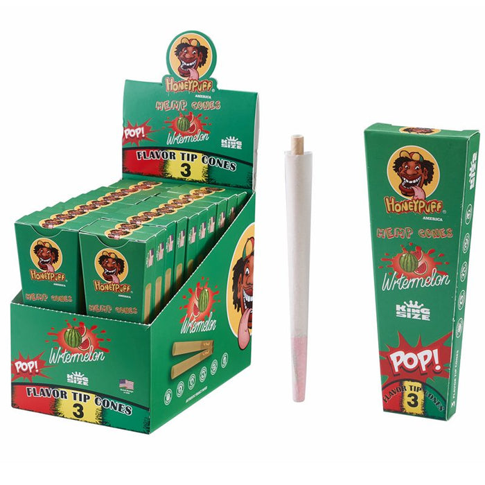 HoneyPuff | Pre-Rolled Flavored Cones – King Size (20 Packs/Display) [P1175] ROLLING PAPER Canadian Distributor Watermelon