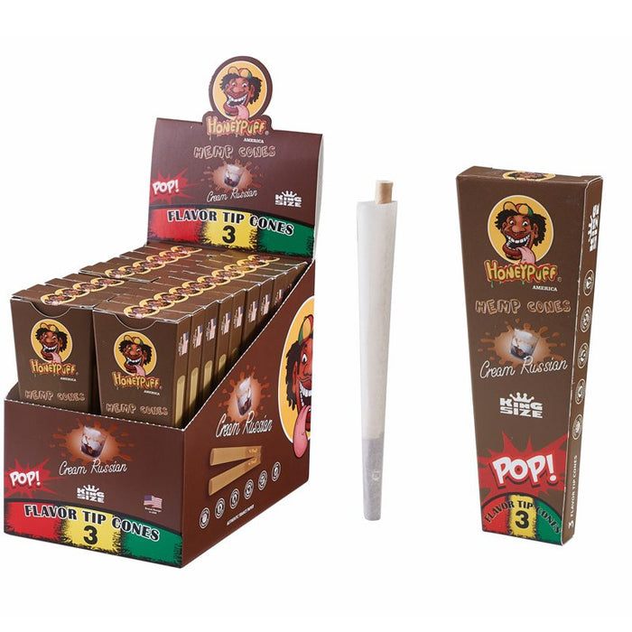 HoneyPuff | Pre-Rolled Flavored Cones – King Size (20 Packs/Display) [P1175] ROLLING PAPER Canadian Distributor Russian Cream