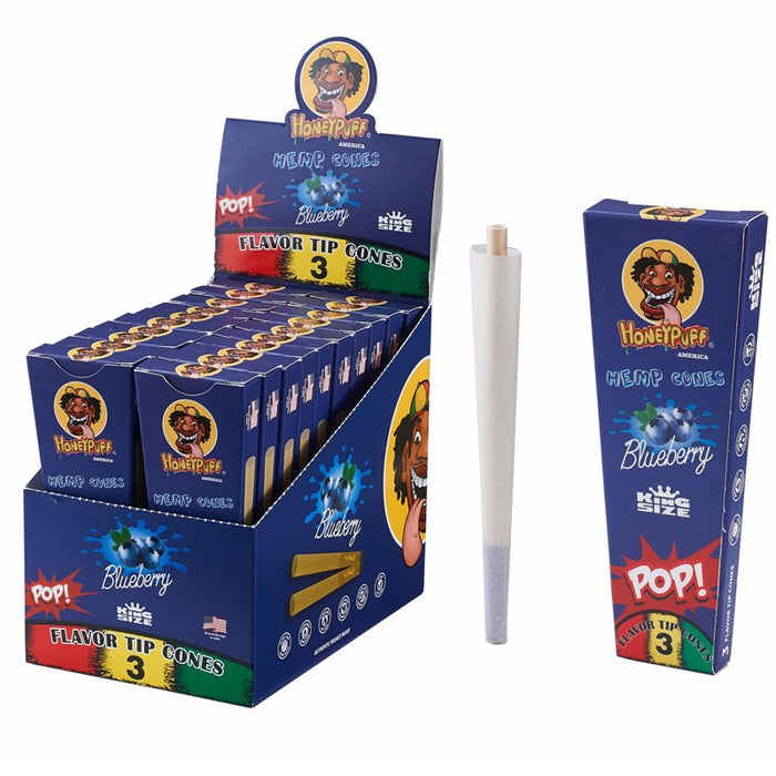 HoneyPuff | Pre-Rolled Flavored Cones – King Size (20 Packs/Display) [P1175] ROLLING PAPER Canadian Distributor Blueberry