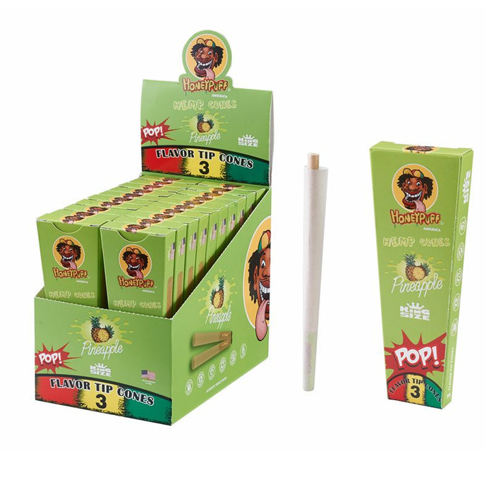 HoneyPuff | Pre-Rolled Flavored Cones – King Size (20 Packs/Display) [P1175] ROLLING PAPER Canadian Distributor Pineapple