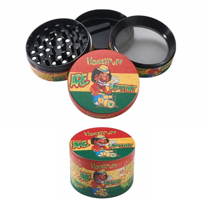 Honey Puff | 4 Parts 50mm Honey Puff Grinder Box of 6 [P1245-50] Display Pack Canadian Distributor