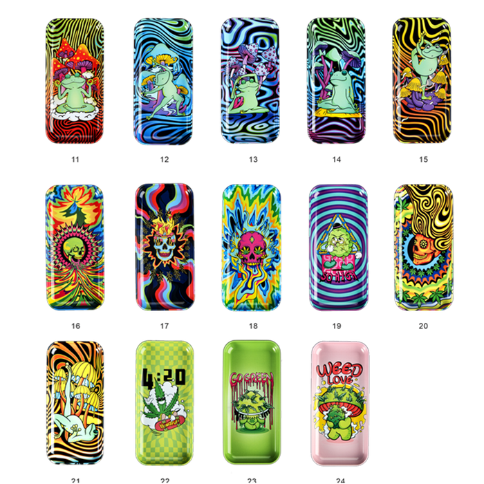 Honey Puff | Rolling Tray – Mixed Designs [P1327] Metal Ashtray Canadian Distributor