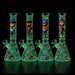 10" Graffiti Bear Glass Beaker - Glow in the Dark Glass Bong Super Supplys Inc