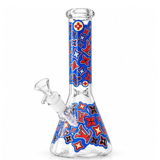 10" Designer-Inspired Floral Glass Beaker Glass Bong Super Supplys Inc A