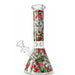 10" Designer-Inspired Floral Glass Beaker Glass Bong Super Supplys Inc D