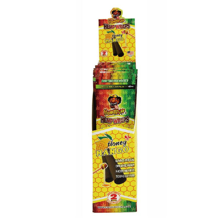 Honey Puff | Flavored Hemp Wrap-12 packs/display [P809x] ROLLING PAPER Canadian Distributor Honey Mango