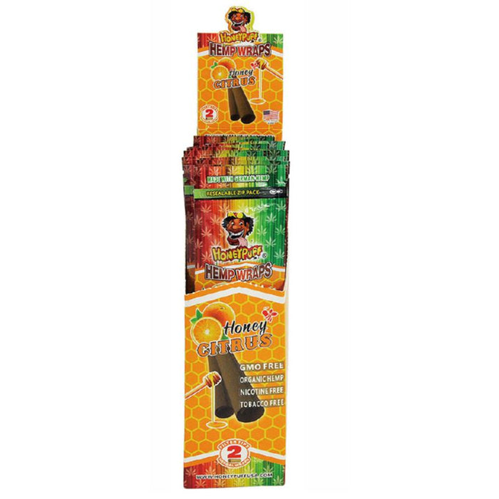Honey Puff | Flavored Hemp Wrap-12 packs/display [P809x] ROLLING PAPER Canadian Distributor Honey Citrus