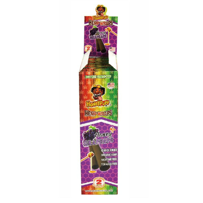 Honey Puff | Flavored Hemp Wrap-12 packs/display [P809x] ROLLING PAPER Canadian Distributor Honey Grape