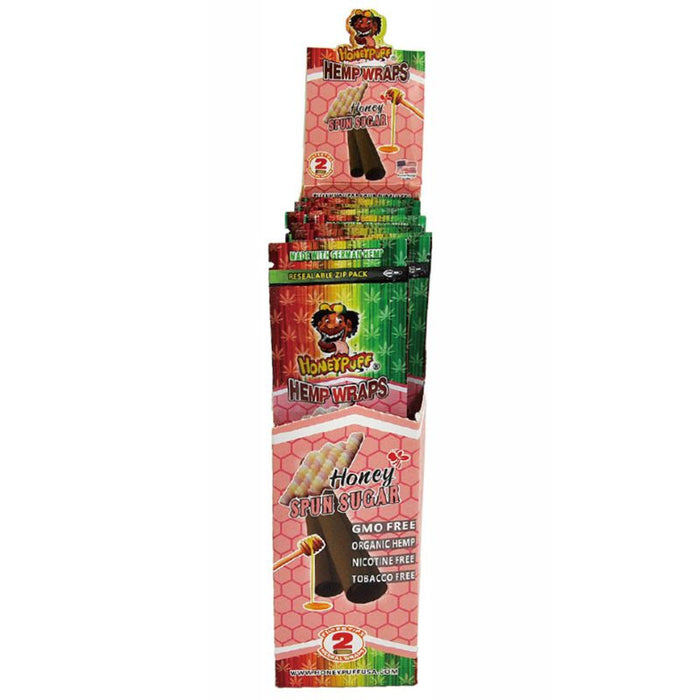 Honey Puff | Flavored Hemp Wrap-12 packs/display [P809x] ROLLING PAPER Canadian Distributor Honey Spun Sugar