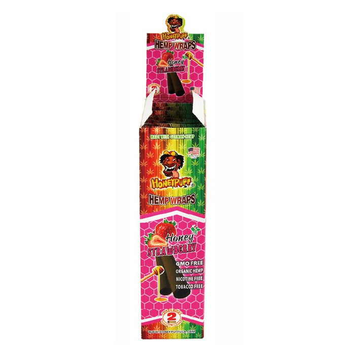 Honey Puff | Flavored Hemp Wrap-12 packs/display [P809x] ROLLING PAPER Canadian Distributor Honey Strawberry