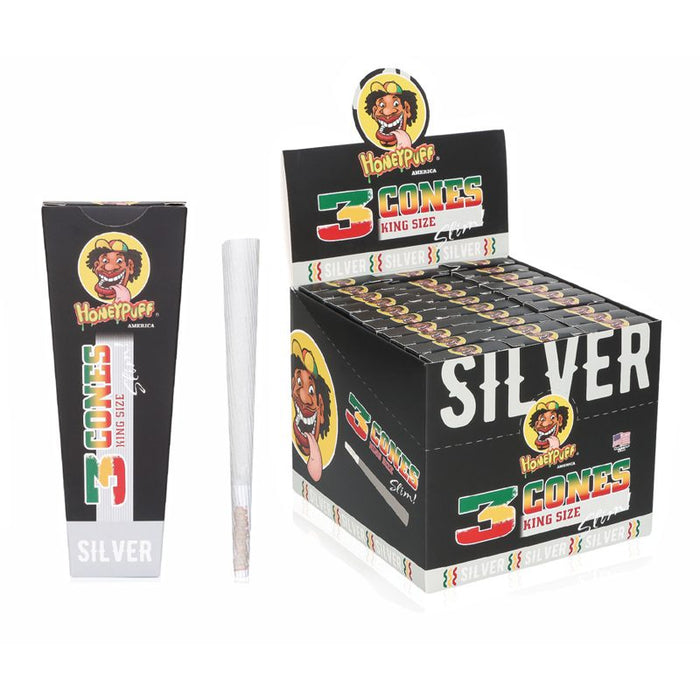HoneyPuff | Pre-Rolled Cones – Slim Colored Paper (King Size, 20 Packs/Display) [P8203] Pre-rolled Cone (Display Pack) Canadian Distributor White