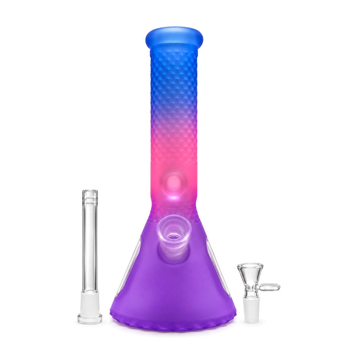 12.5" Frosted Gradient Diamond-Cut Beaker Glass Bong Super Supplys Inc