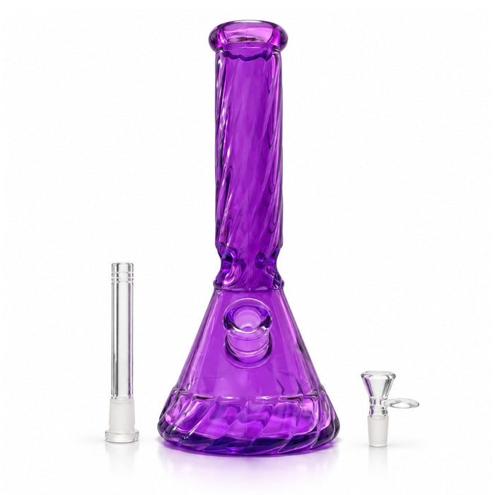 12.5" Diamond Cut Textured Beaker Bong – 7mm Glass Glass Bong Super Supplys Inc