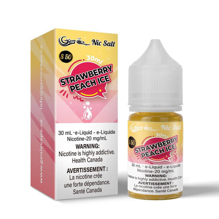 GENIE | E-Liquid S50 [20mg Salt Nic] Federal Excise Tax ONE Strawberry Peach Ice