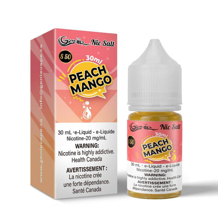 GENIE | E-Liquid S50 [20mg Salt Nic] Federal Excise Tax ONE Peach Mango