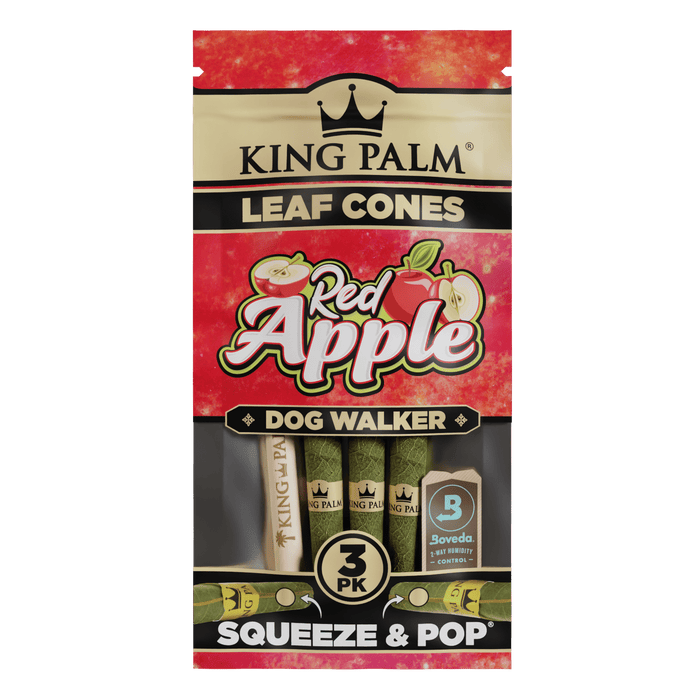 King Palm | Flavored Palm Cones – 3ct Leaf Wrap Cannatron Red Apple [Dogwalker]