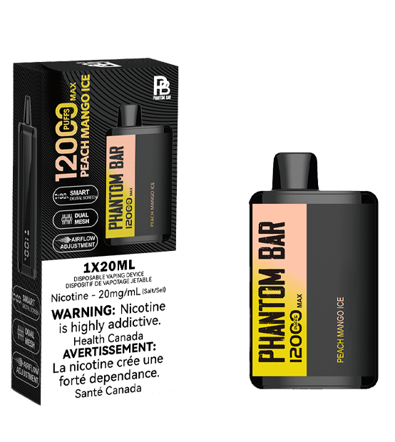 Phantom Bar | 12000 Puff LCD Disposable BOX OF 5 Disposable Vape RK Consulting Inc Peach Mango Ice