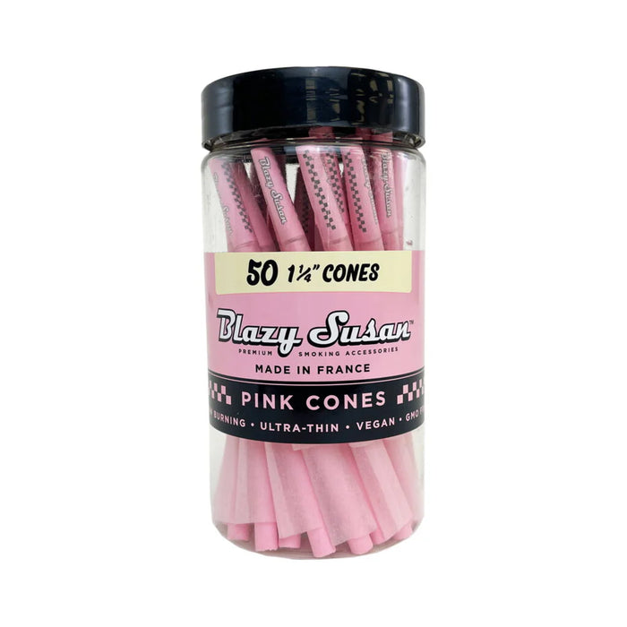 Blazy Susan | Pink Pre-Rolled Cones – 1 ¼″ - 50-Count Jar Pre-rolled Cone (Bulk / Tower) Smoking Cat Distribution