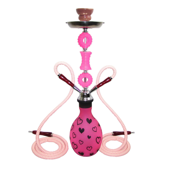Zebra Heart 2 Hose HOOKAH 28" TALL Hookah Jatiimports LLC Pink