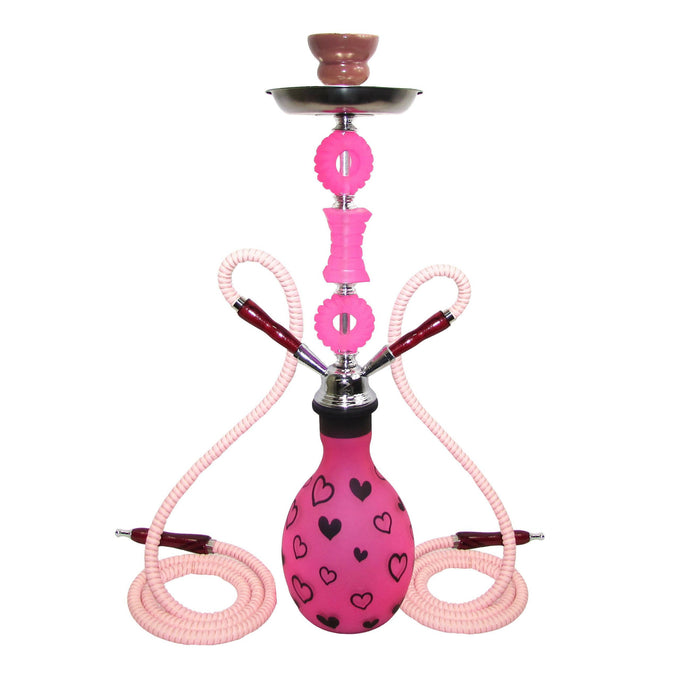 Zebra Heart 2 Hose HOOKAH 28" TALL