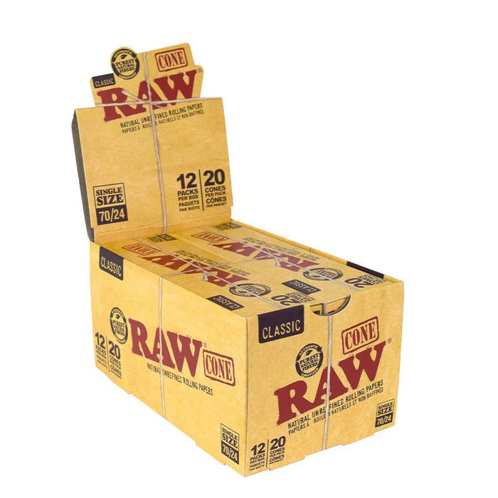 Raw | Single Size Cones 12 packs -70/24